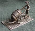 Nr B3: Zilveren miniatuur bierwagen, Antiek en Kunst, Curiosa en Brocante, Ophalen of Verzenden