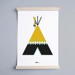 Kinderposter Poster Indiaan Tipi Oker A3 ANNIdesign, Ophalen of Verzenden, Nieuw, Wanddecoratie
