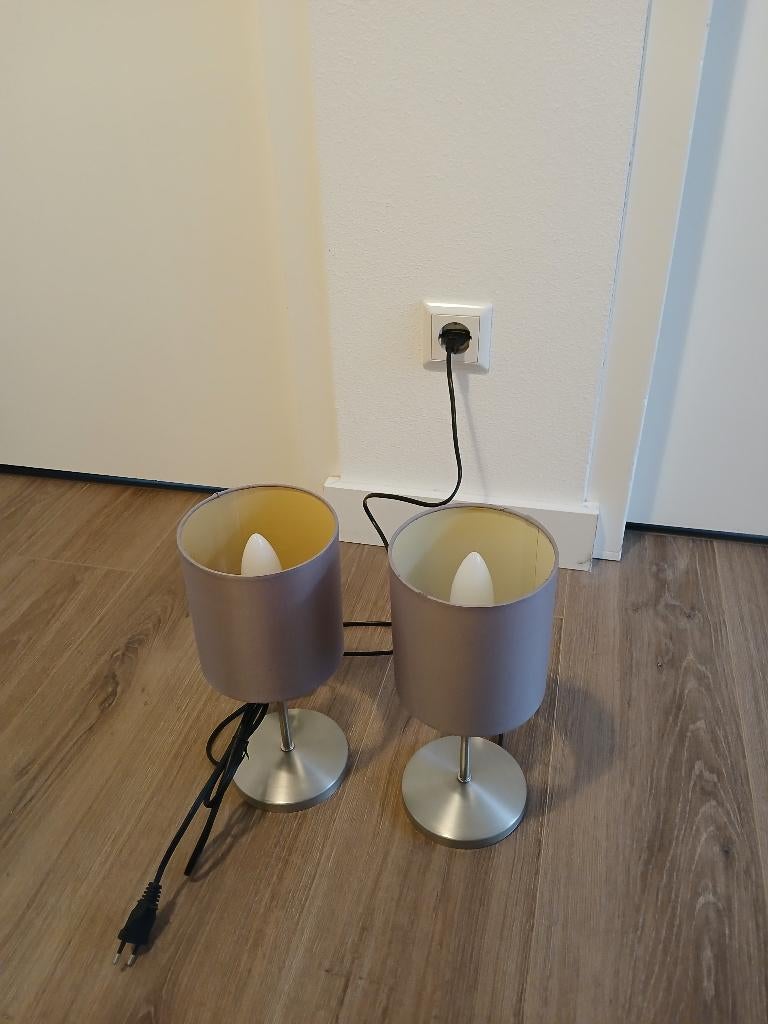 nachtlampjes, Huis en Inrichting, Lampen | Tafellampen, Ophalen, Zo goed als nieuw, Stof, Minder dan 50 cm