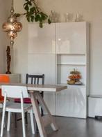 Besta kast wit hoogglans, Ophalen, Kunststof, Met deur(en), 100 tot 150 cm