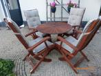 teak tuinset, Tuin en Terras, Ophalen, 4 zitplaatsen, Teakhout, Zo goed als nieuw