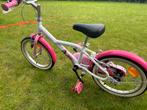 16 inch meisjes fiets wit/roze, 16 tot 20 inch, Ophalen of Verzenden, Decathlon, Zo goed als nieuw