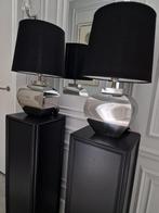 2x Tafellampen schemerlampen nachtlamp chroome zwart kap, Huis en Inrichting, Lampen | Tafellampen, Gebruikt, 50 tot 75 cm, Eric kuster stijl richmond stijl eichholtz stijl