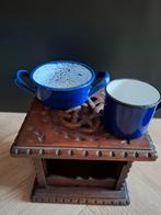 Emaille beker en pannetje, Antiek en Kunst, Antiek | Emaille, Ophalen of Verzenden