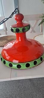 Vintage keramiek hanglamp space age rood en groen, Ophalen of Verzenden