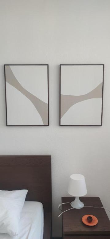 Set van 2 Wanddecoraties van Linnenmix beschikbaar voor biedingen