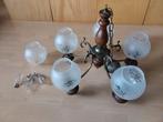 Vintage Hanglamp met 5 Armen, Ophalen, Gebruikt, Glas, Vintage