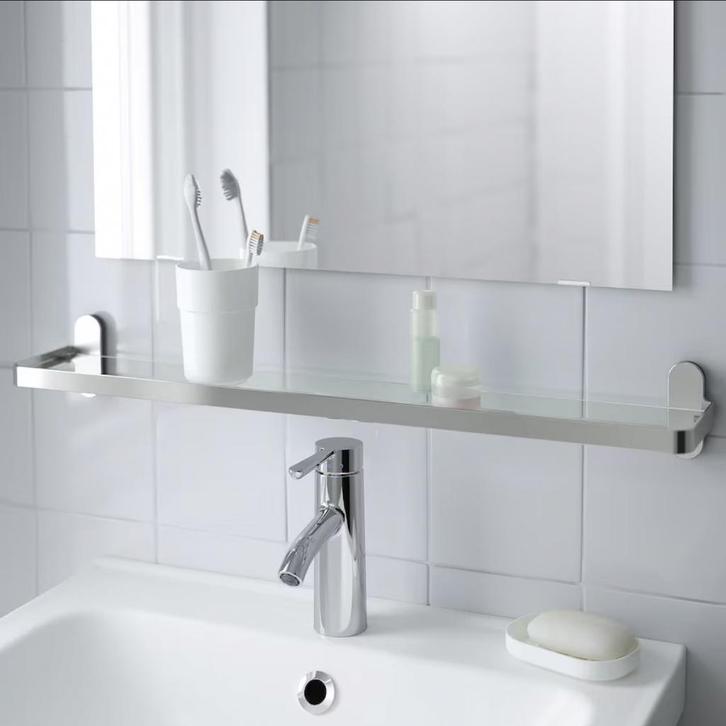 2 glazen planchetjes Ikea Brogrund 67x11 cm, Huis en Inrichting, Badkamer | Badtextiel en Accessoires, Zo goed als nieuw, Overige typen