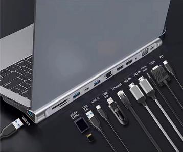 USB C HUB Docking Station Alu Laptop 11 in 1 beschikbaar voor biedingen