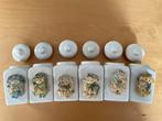 6 porseleinen kruidenpotjes! Heel lief!!, Verzamelen, Ophalen of Verzenden, Zo goed als nieuw, Porselein, Verzilverd