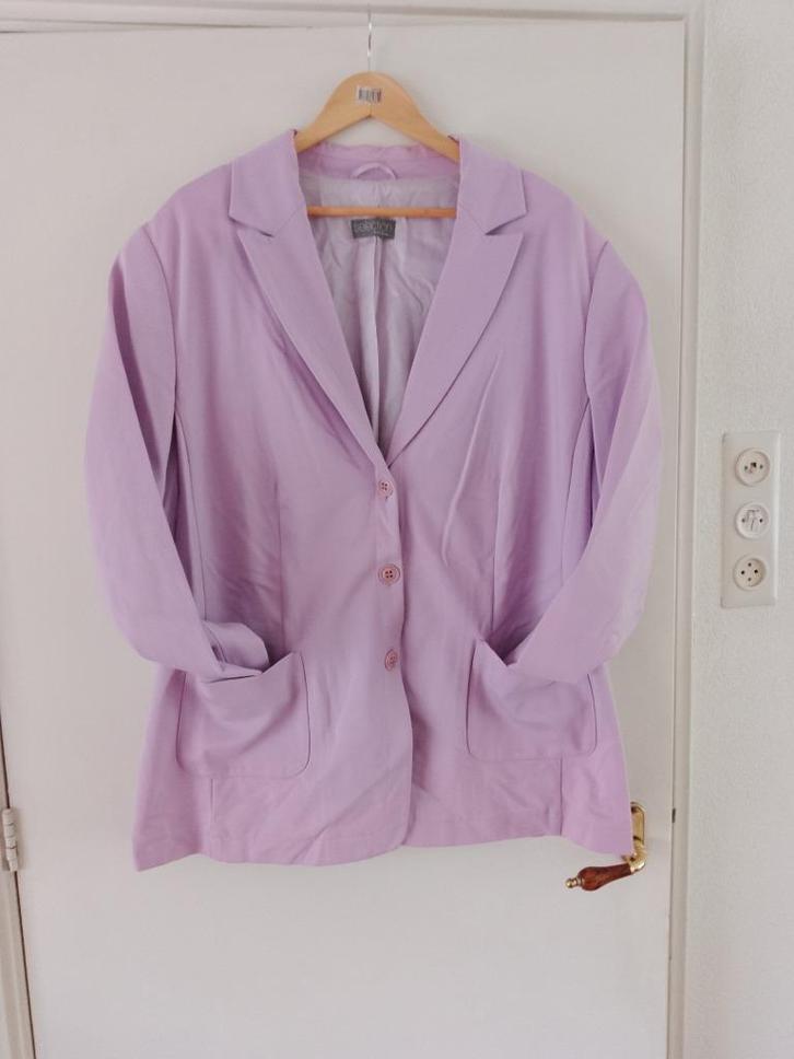 Blazer maat 54, Kleding | Dames, Grote Maten, Zo goed als nieuw, Jasje of Colbert, Paars, Verzenden