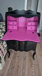 Vintage secretaire - Zwart met roze accenten, Ophalen, Gebruikt, 100 tot 150 cm, Overige typen
