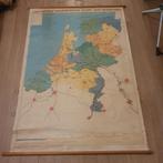 Oude schoolkaart van Nederland - Van Goor, Antiek en Kunst, Ophalen of Verzenden, Aardrijkskunde