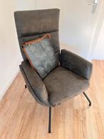 Microleder microvezel leer stoel fauteuil kunstleer grijs, Huis en Inrichting, Fauteuils, Ophalen, Zo goed als nieuw, Leer