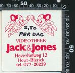 Sticker: Videotheek Jack and Jones - Hout Blerick, Verzamelen, Ophalen of Verzenden
