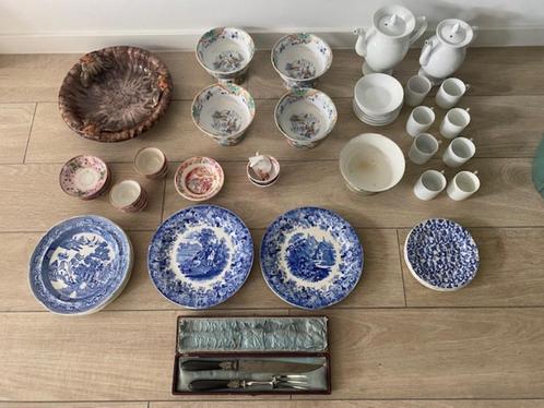Mixed set Petrus Regout en overig servies, Antiek en Kunst, Antiek | Keramiek en Aardewerk, Ophalen