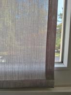 Glasgordijnen kiezelkleur met klittenband, Huis en Inrichting, Stoffering | Gordijnen en Lamellen, Grijs, Zo goed als nieuw, Minder dan 100 cm