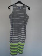 Licht grijze SUPERDRY jurk met wit / lime strepen., Overige kleuren, Superdry, Maat 46/48 (XL) of groter, Ophalen of Verzenden
