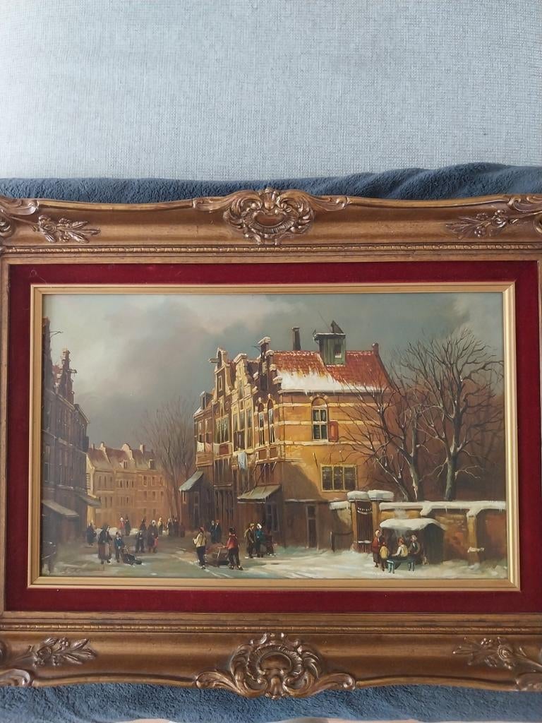 Schilderij Wintertafereel A.E. Koomans, Ophalen