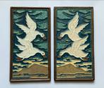Cloisonne tegel Porceleyne Fles vliegende ganzen, Antiek en Kunst, Ophalen of Verzenden