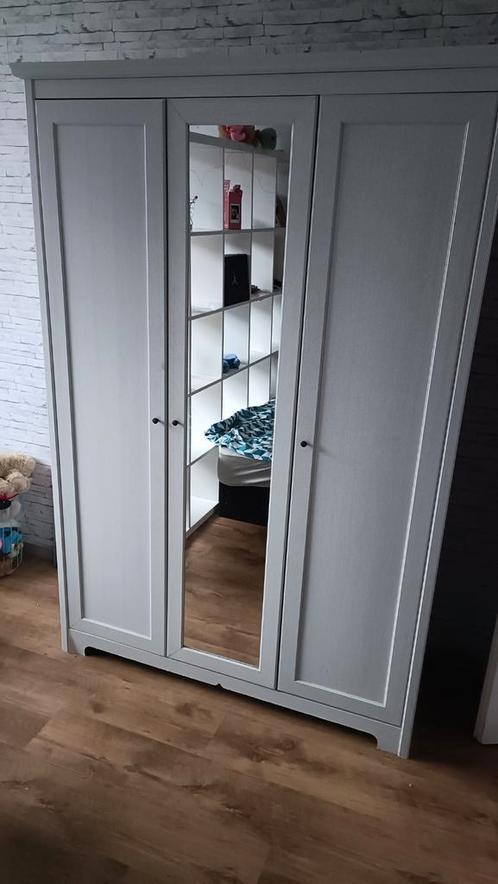 Witte IKEA linnenkast met spiegel, Huis en Inrichting, Kasten | Kledingkasten, Zo goed als nieuw, 50 tot 75 cm, Ophalen