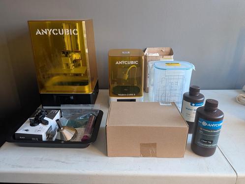 Anycubic Mono X resin 3D printer incl curingstation, Computers en Software, 3D Printers, Zo goed als nieuw, Ophalen of Verzenden