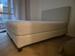 Tweepersoonsbed 160x200 met lattenbodem, Ophalen, Gebruikt, Beige, Tweepersoons