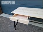 Bureau steigerhout en ZWARTE steigerbuis met lade, Huis en Inrichting, Bureaus, Info@hout-art.nl, Nieuw, Ophalen of Verzenden
