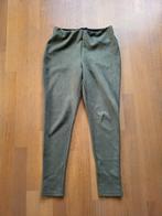 Legergroene suedine broek met elastieken band maat l, Maat 38/40 (M), Ophalen of Verzenden, Zo goed als nieuw, Lang