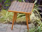 vintage mozaïektafeltje bijzettafel plantentafel retro hout, Ophalen of Verzenden, Gebruikt