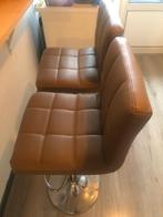 Barkrukken, Huis en Inrichting, Barkrukken, Ophalen, Leer, Zo goed als nieuw, 90 cm of meer