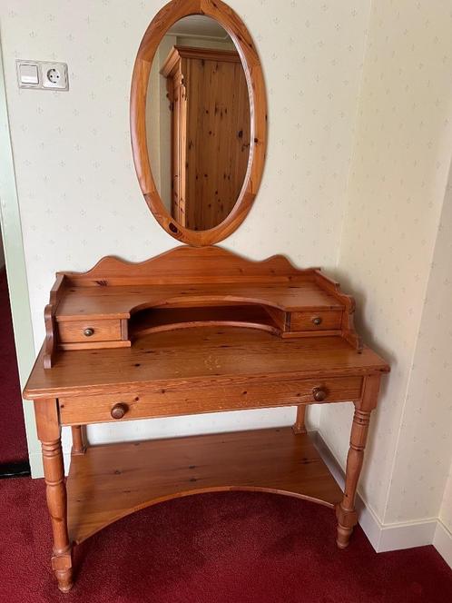 Kaptafel met spiegel, Huis en Inrichting, Tafels | Kaptafels, Gebruikt, Minder dan 100 cm, Hout, Ophalen