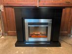 Elektrische haard met zwarte schouw van hout, Ophalen, Zo goed als nieuw, Vrijstaande haard, Elektrische haard