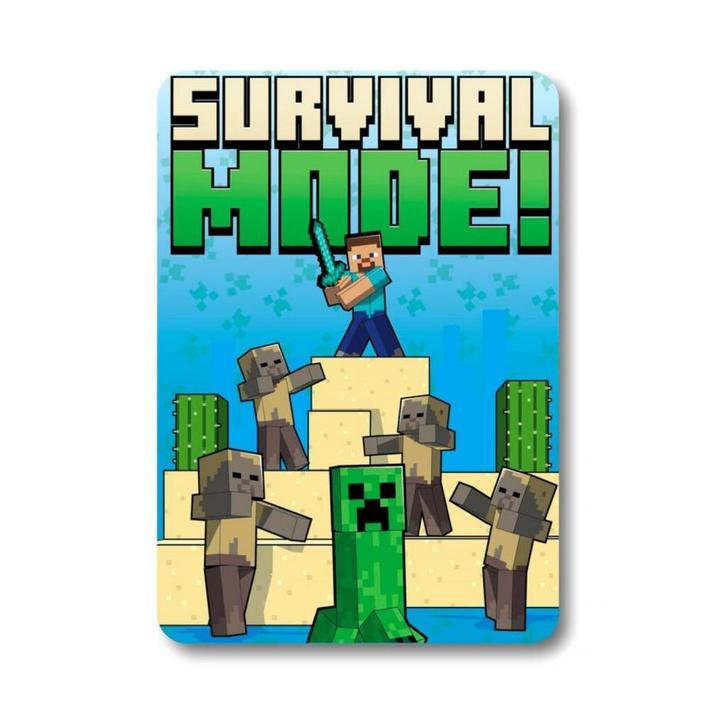 Minecraft Fleece Deken - Survival Mode, Kinderen en Baby's, Kinderkamer | Inrichting en Decoratie, Nieuw, Overige typen, Ophalen of Verzenden