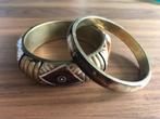 2 Koperen armbanden, bruin, creme, koperkleur., Ophalen of Verzenden, Zo goed als nieuw, Bruin