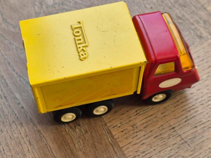 Vintage Tonka Vrachtwagen '70 - Rood/Geel, Verzamelen, Speelgoed, Gebruikt, Ophalen of Verzenden