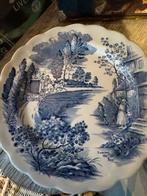 Drie blauwe porseleinen bordjes, Antiek en Kunst, Ophalen of Verzenden