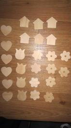 Houten knutsel figuren hart-bloem-huis en tulp Nieuw ., Ophalen of Verzenden, Nieuw, Materiaal