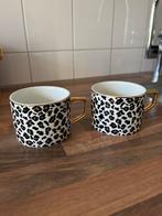 Twee H&M Home koffiemokken - Panterprint, Ophalen, Gebruikt, Keramiek, Overige stijlen