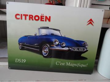 Metalen reclamebord Citroen DS19 Cabriolet C'est Magnifique