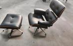 Eames Lounge Chair & Ottoman. Opnieuw gestoffeerd, Huis en Inrichting, Fauteuils, 75 tot 100 cm, Ophalen of Verzenden, 75 tot 100 cm