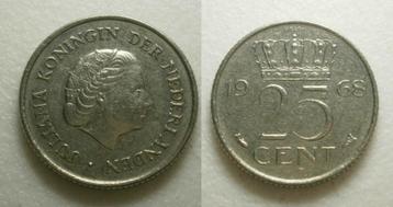 PD02581 Juliana 25 cent 1968 beschikbaar voor biedingen
