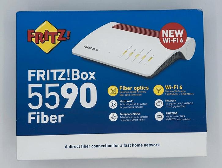 Fritz!Box 5590 Fiber, Computers en Software, Routers en Modems, Nieuw, Router met modem, Ophalen of Verzenden