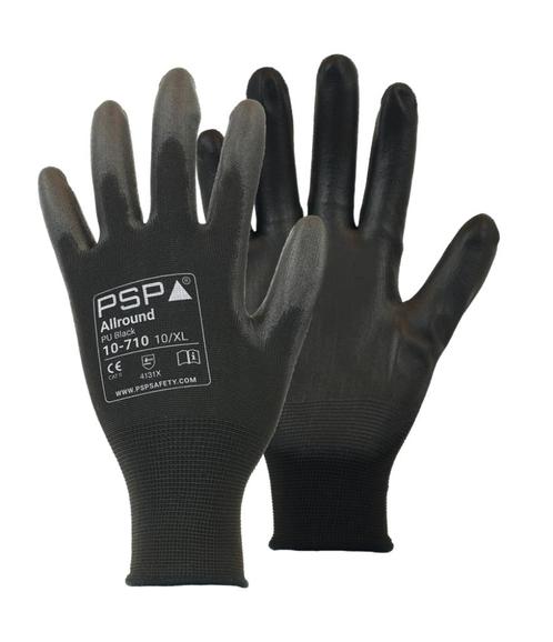 Werkhandschoenen PSP 10-710 Allround PU Black Nylon (zwart), Tuin en Terras, Werkkleding, Nieuw, Dames, Heren, Kinderen, Handschoenen