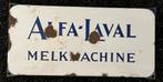 Emaille Bord Alfa Laval Melkmachine - Geleefd, Ophalen of Verzenden, Gebruikt, Reclamebord