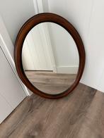 Houten ovale spiegel, Ophalen of Verzenden, Zo goed als nieuw, Minder dan 100 cm, Ovaal