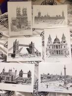 6 inkt platen van bezienswaardigheden, Verzamelen, Ophalen of Verzenden, 1960 tot 1980, Zo goed als nieuw, Overige onderwerpen