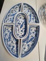 Blauw wit schalen set vintage snack schalen, Antiek en Kunst, Ophalen of Verzenden