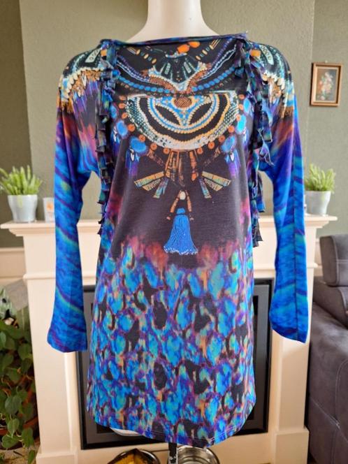 Antik Batik prachtige top S 38 M | Gratis Verzenden !, Kleding | Dames, Tops, Zo goed als nieuw, Maat 38/40 (M), Blauw, Lange mouw