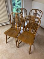 4 houten café stoelen, Ophalen, Gebruikt, Bruin, Vier